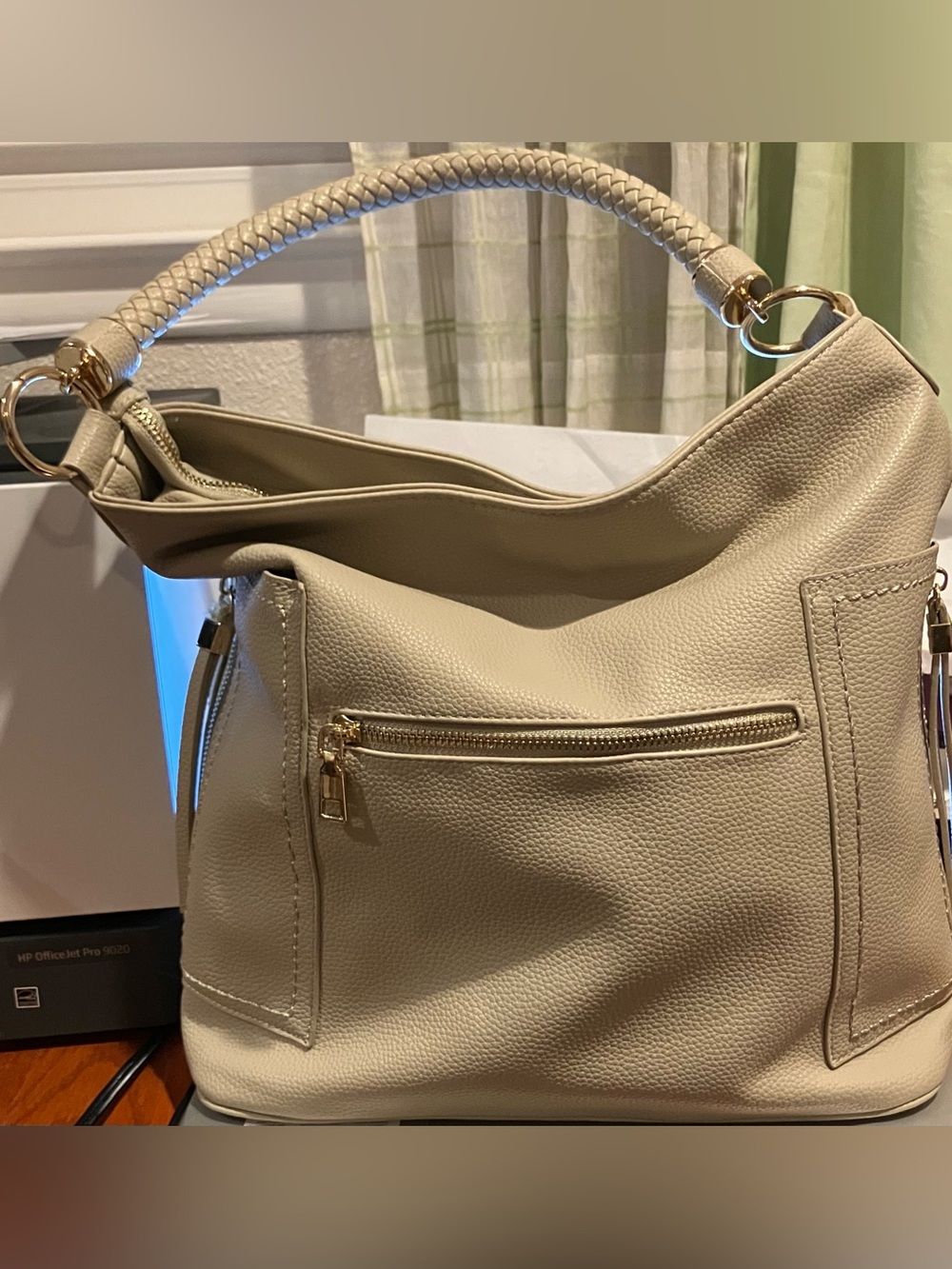 New no tags. Miztique Cream Braided-Handle Hobo Bag